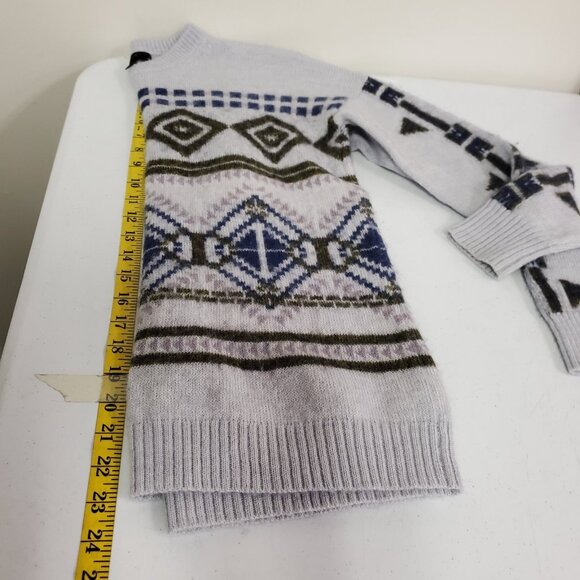 J Crew Womens Wool Mohair Nordic Sweater Size M Purple Geometric Cozy Layers - Picture 10 of 12